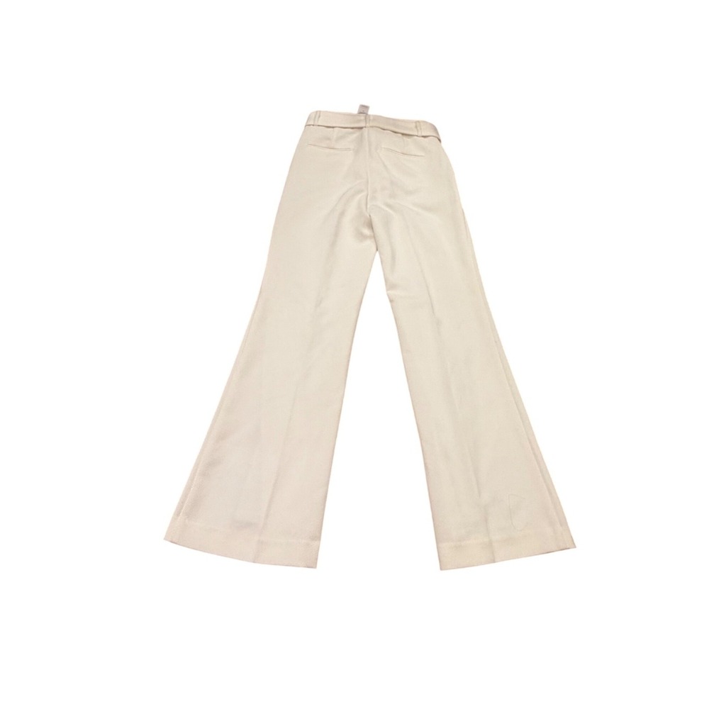 Ann Taylor Womens High Rise Belted Flare Leg Trousers Winter White Size 0 NWT - Picture 2 of 8